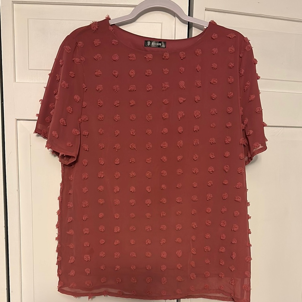 Elegant Dark Pink Textured Women's Top